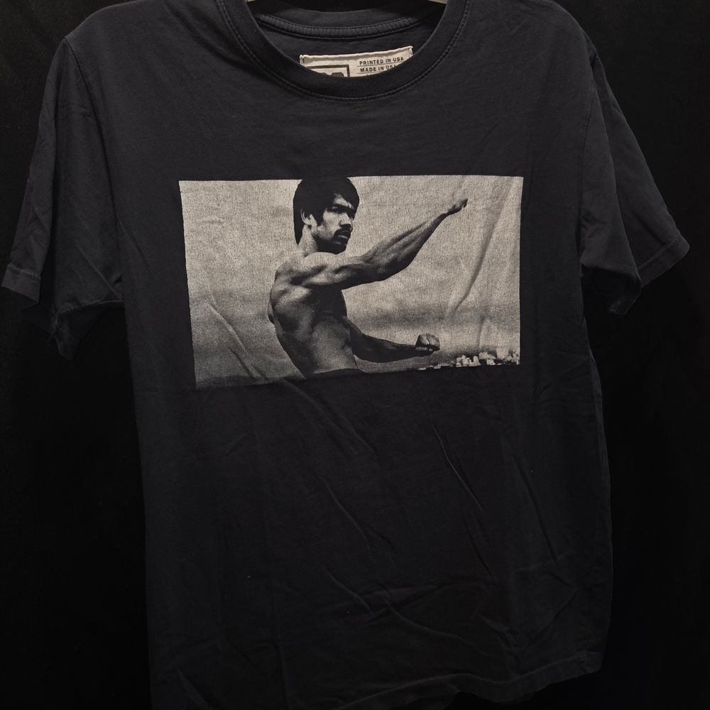 Bruce Lee T-Shirt Roots of Fight RO "Laser Focus" Quote Warrior Made USA Black M